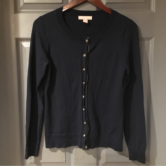 Banana Republic Sweaters - Banana Republic Navy Blue Extra Fine Merino Wool Cardigan Sweater Size Medium